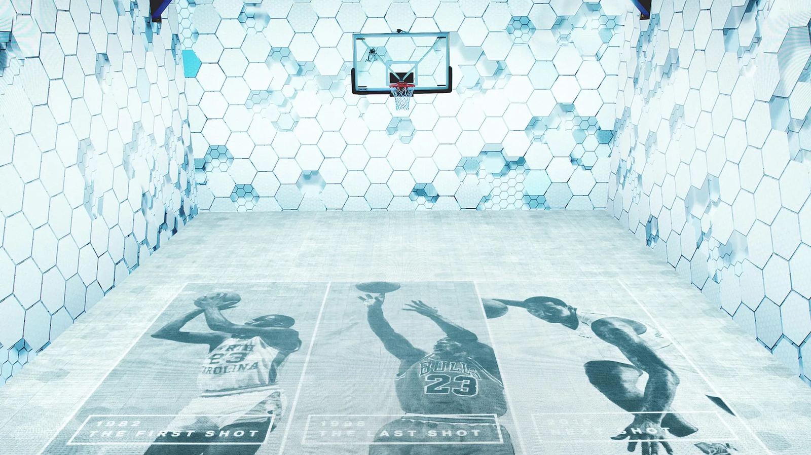 The court shows three Jordan moments: the first shot, the last shot and the next shot